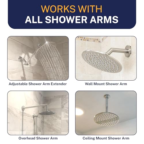 HammerHead Showers 8-Inch Solid Metal Rainfall Shower Head - Chrome, 2.5 GPM High Flow