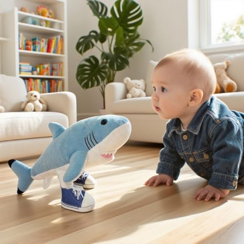 Shark Pillows Italian Shark Pillow, Italian Stuffed Doll Pillow Decoration Sneakers Shark, Room Decoration for Video Game Fans (Blue 2)