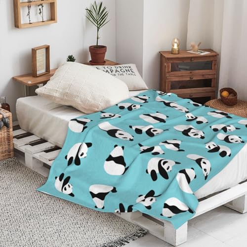 Cartoon Blanket Gifts for Boys 5-12 Fleece Throw Blanket Kids Adult Birthday Halloween Bedroom Decoration (Green, 40"x50", Panda)