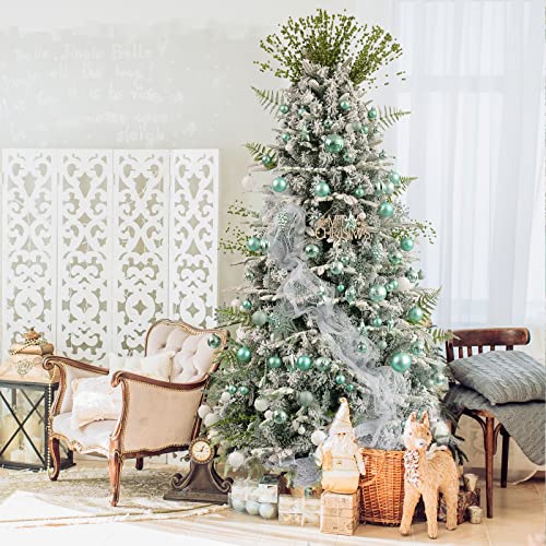 CristBest Mint Green Christmas Tree Ornaments Set - 43 Shatterproof Holiday Balls & Decor