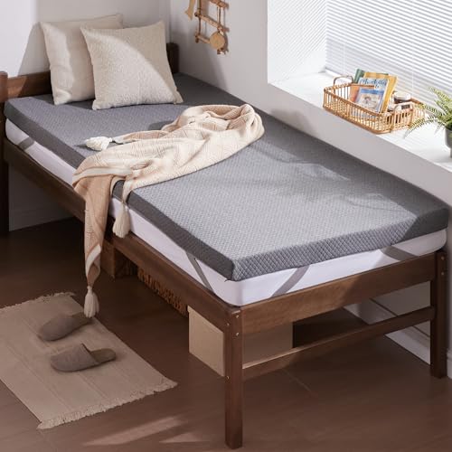 SINWEEK 2 Inch Gel Memory Foam Mattress Topper Twin XL Size/Twin