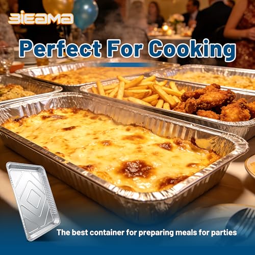 18x13 Inch Aluminum Foil Pans - 100 Pack Half Size Disposable Bakeware