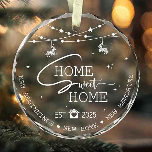 BSQUIELE Christmas House Warming Gifts for New Home 2025 - Sweet Home Ornament - First Christmas in Our New House Ornament - Housewarming Gift for Newlywed, Married, Engaged, Couple, Mr, Mrs