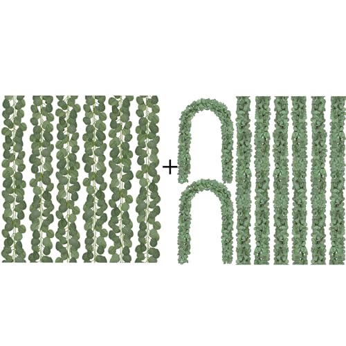 Eucalyptus Garland 84ft & 252ft for Wedding Party Decor - Reusable Faux Greenery