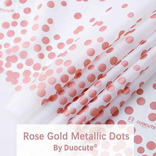 108"x54" 2 Packs Rose Gold White Tablecloth for Parties Rectangle Table, Dot Confetti Rectangular Plastic Table Cover, Thanksgiving Christmas, Wedding, Anniversary, Baby Shower, Birthday