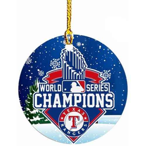 Rangers World Series Champions Christmas Ornament, Charlie Brown Texas Baseball Decorations,Texas Cute Rangers Ceramic Ornament Christmas Rangers Ornament