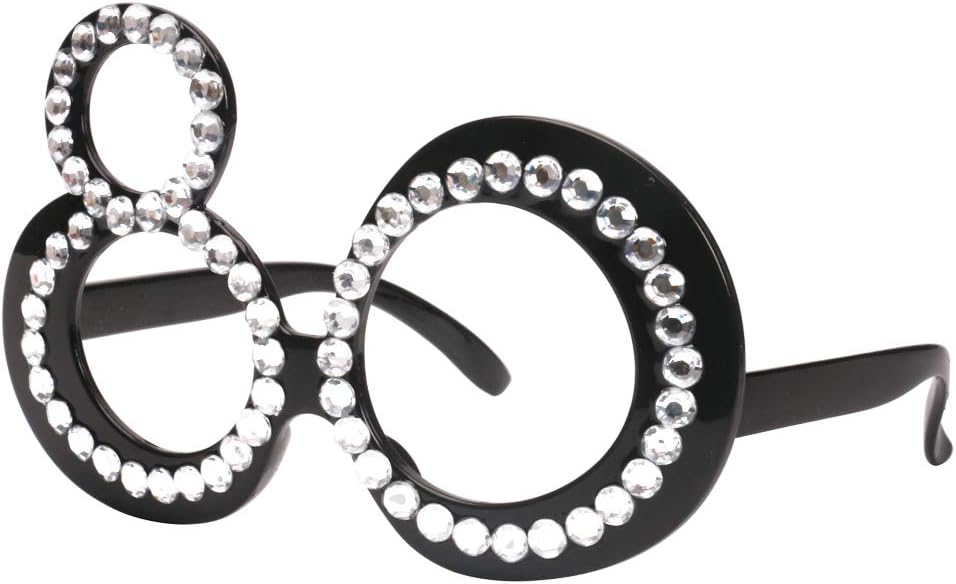 Ocean Line 80th Birthday Glasses - Funny Photo Booth Props | Novelty Eyewear for Kids & Adults, 6 Pack
