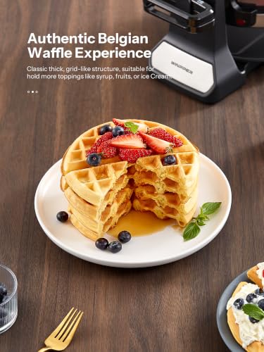 Double Belgian Waffle Maker 1400W Rotating Flip Iron Nonstick Plates