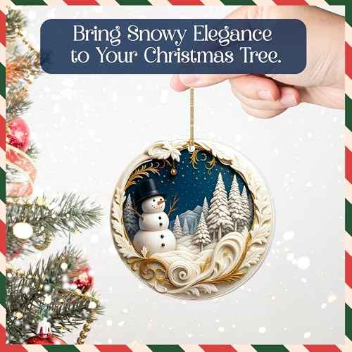 2025 Christmas Ornament ? Dated Snowman Acrylic Decoration for Tree & Home ? Collectible Holiday Decor Keepsake ? Cute Navidad 2025 Ornament ? Christmas Ornaments Clearance