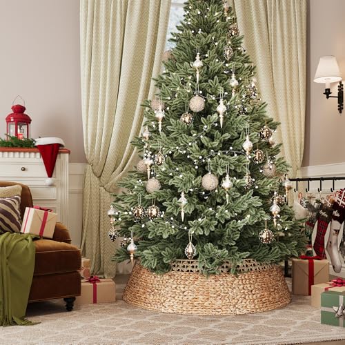 Natural 42 Inch Wicker Christmas Tree Collar - Rustic Rattan Xmas Skirt