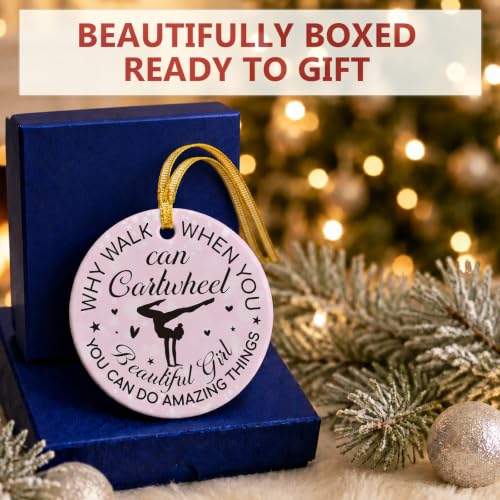 Pink Christmas Ornament for Women & Girls - Gymnastics Gift, Holiday Decor