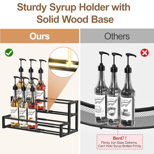 Expandable Coffee Syrup Organizer, Enlarged 6-12 Bottles Stand