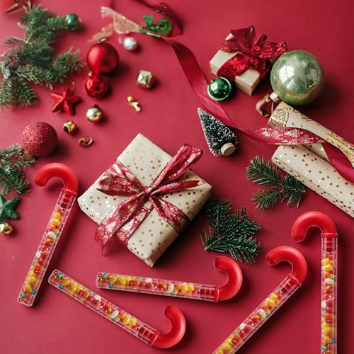 WLILUPAH 6-Pack Large 9.64 Inch Christmas Candy Tubes - Festive Gift Containers