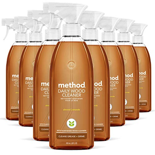 Method Daily Wood Cleaner Almond 28 Fl Oz Pack of 8 - Safe Sealed Wood Surface Cleaner