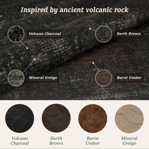 Volcano Charcoal Washable 2'6" x 8' Non-Slip Hallway Runner Rug - Dark Charcoal