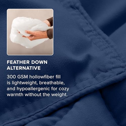 Bare Home Oversized Queen Comforter Set - 1800 Ultra Soft Dark Blue