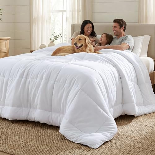 Oversized King Comforter Duvet Insert - White Quilted Bedding