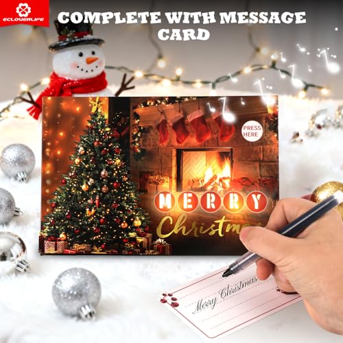 Ecloverlife Christmas Music & Lights Pop-Up Card with Envelope - Holiday Greetings