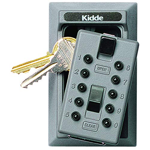 Titanium Gray 5-Key Wall-Mounted Push Button Combination Lock Box - Secure Key Safe