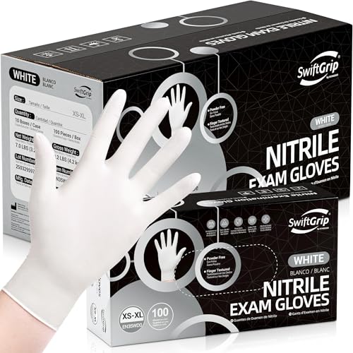 SwiftGrip Small Nitrile Exam Gloves Case of 1000, Powder-Free, Latex-Free, Food Safe
