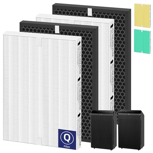 Pulluty HEPA Air Purifier Filter Set for Winix 5510 5520 5530 Plasmawave - White, 2 HEPA + 2 Carbon