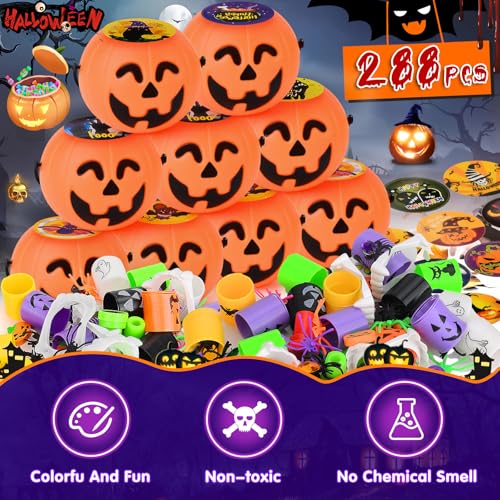 Halloween Party Favors Mini Pumpkin Buckets Set - Orange Color, 288 Pieces