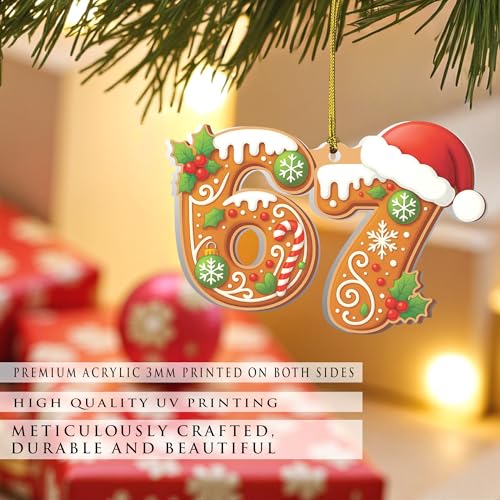 Six Seven 67 Gingerbread Christmas Ornament, Cute 6 7 Cookie Holiday