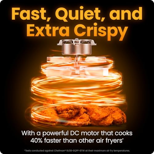 Chefman 7-Qt TurboFry Air Fryer 6-in-1 Digital Convection Oven, Space-Saving Black