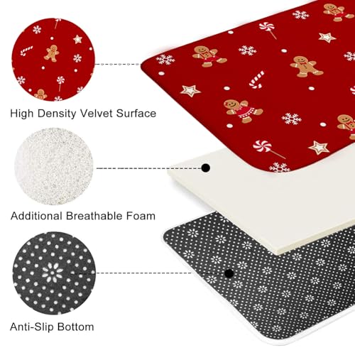 Mocsicka Red Christmas Shower Curtain Set 72x72 Inches with Rugs & Hooks