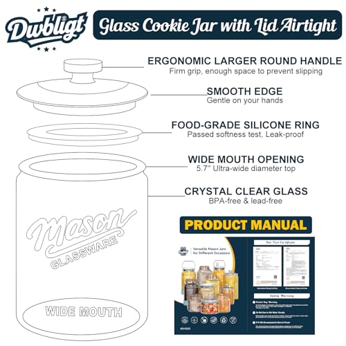 1 Gallon Glass Cookie Jar with Airtight Lid - Food Storage for Sourdough & Baking - Variation of THIS listing