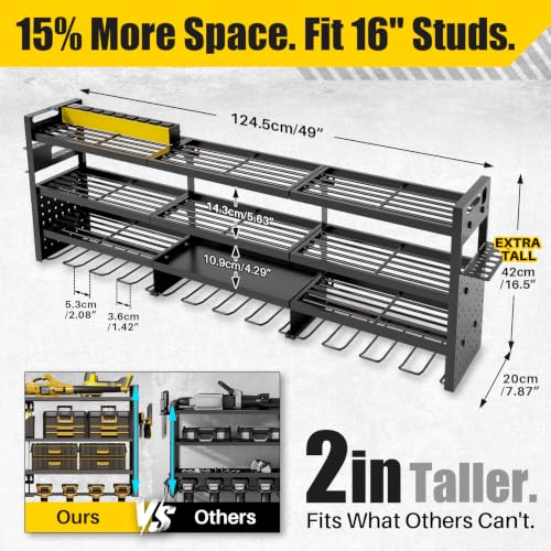 49'' Power Tool Wall Organizer with Charging Station - Heavy-Duty, 30+ Tool Storage