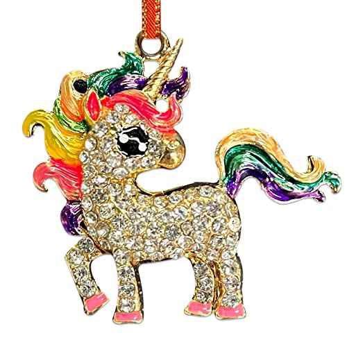 Unicorn Ornaments for Christmas Tree 2025 Metal Unicorn Christmas Ornaments for Kids Girls Sisters Women Rainbow Unicorns Xmas Hanging Decorations Xmas Party Supplies Gifts