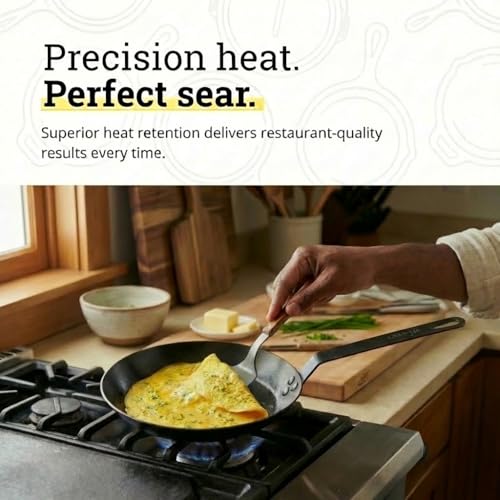 10-Inch Lodge Pre-Seasoned Carbon Steel Skillet with Long Handle