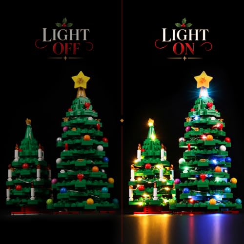 Nitemode LED Light Kit for Lego 40573 Christmas Tree White - Adjustable Brightness