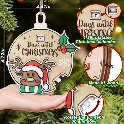 Estivaux 1–25 Countdown Wooden Christmas Ornament Gj-lj-250809 — Elk Snowflake Hanging Decor