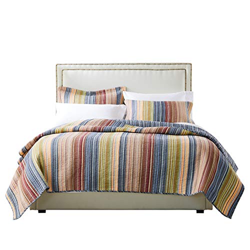 Katy Reversible Cotton Quilt Set for Full/Queen Bed - 3 Piece, Prewashed & Soft