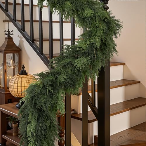 SHareconn 12FT Artificial Christmas Cedar Garland Decoration,