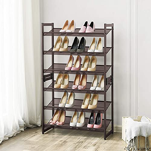 Metal Shoe Rack Organizer - 3-Tier Adjustable Capacity for 9-12 Pairs