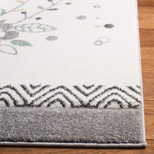 SAFAVIEH Carousel Kids Collection Accent Rug - 3'3" x 5'3", Ivory & Pink, Non-Shedding & Easy Care, Ideal for High Traffic Areas for Boys & Girls in Playroom, Nursery, Bedroom (CRK187A)