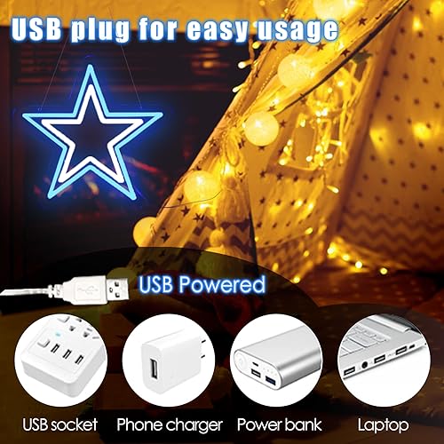 Cowboys Neon Sign - Blue & White LED Wall Light for Dallas Fans - Game Room Decor, Cowboys Merch Gift - Variation: Cowboys