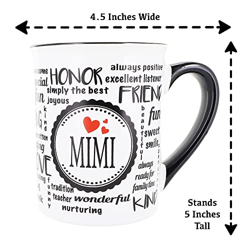 Cottage Creek Mimi Mug 16oz Black and White Coffee Cup | Gift for Mom & Grandma