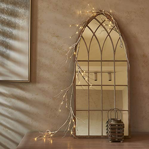 Lighted Birch Garland 6ft with 48 LED Battery-Operated Lights, Timer