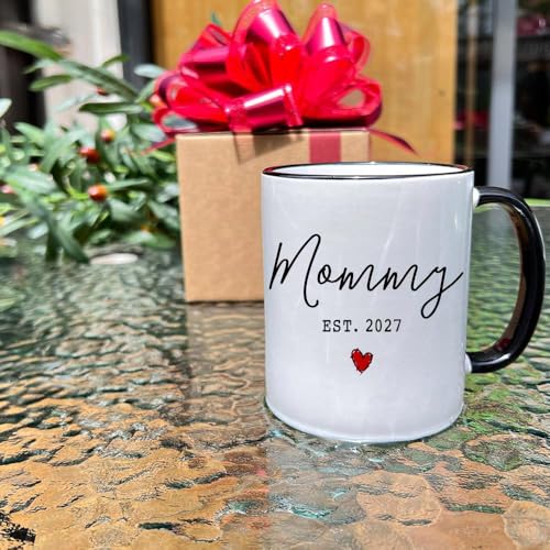 Dnuiyses First Time Parents Coffee Mug Set - Pregnancy Announcement Gift for New Daddy & Mommy