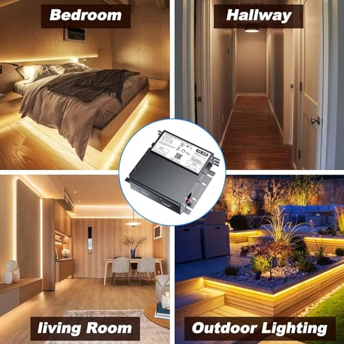 Inexaccessories 60W 24V Dimmable LED Driver with Built-in Junction Box for Lutron & Leviton Dimmer