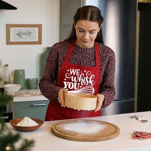 Funny Christmas Baking Apron for Women - Holiday Cooking Gift with Pockets