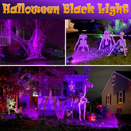 3W UV Black Light Spotlights 6-Pack for Halloween Parties & Outdoor Use