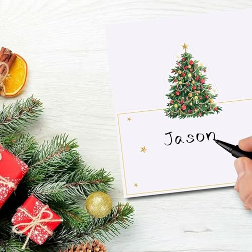 50Pcs Christmas Tree Place Cards for Table Setting Holiday Party Decor