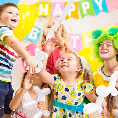 260 Balloons 100Pcs White Long Balloons for Tying Balloon Arch, Thickening Latex Twisting Balloon Animal Garland Modeling Wedding Birthday Christmas Party Decorations