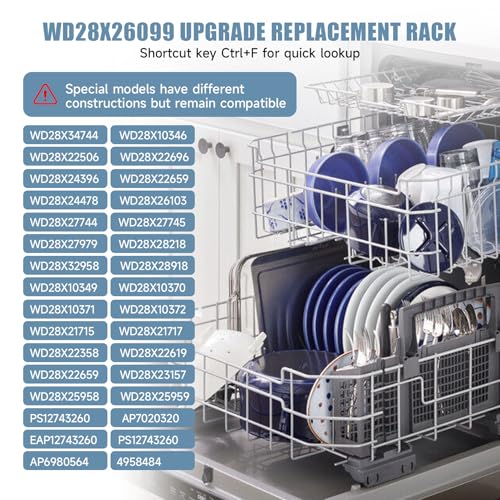 Dishwasher Lower Rack for GE GDF510 GDT535 Series - 21.6 x 20.9 x 7.8 Inches, Compatible with Multiple Models