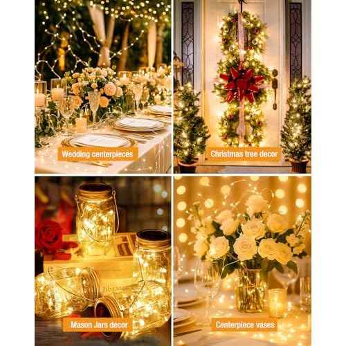 btfarm 6 Pack Fairy Lights Battery Operated, 7FT 20 LED Mini String Lights Waterproof Silver Wire for Mason Jars Centerpiece Table Crafts Bedroom Christmas Decoration, Warm White